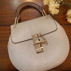 Small gray top handle bag